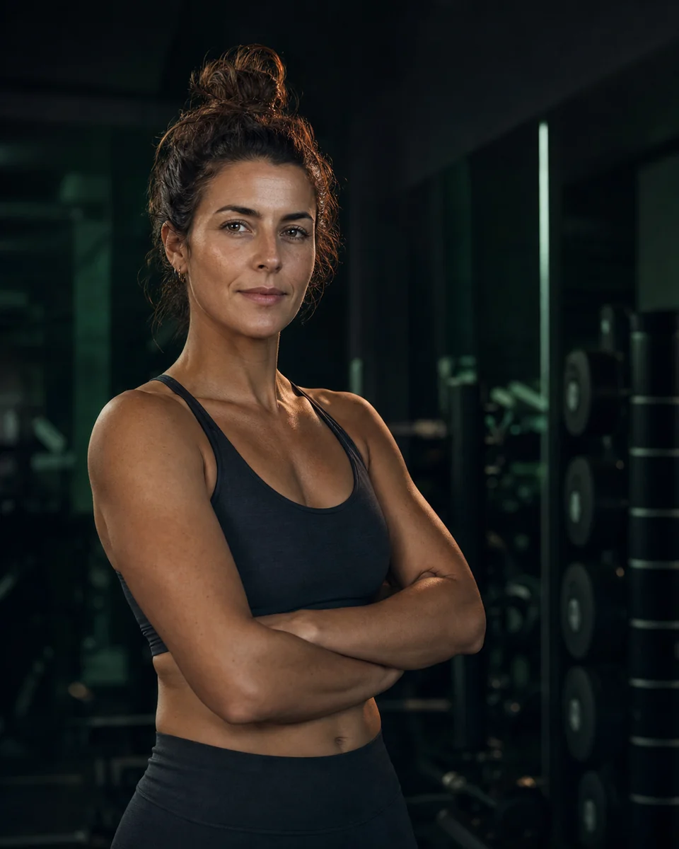 Coach Alex Morgan in a training studio